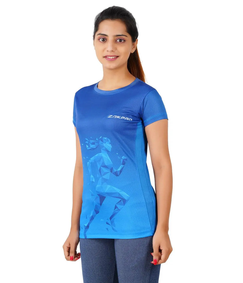 Load image into Gallery viewer, ZAKPRO Women Sports Tees (Bluish Run)
