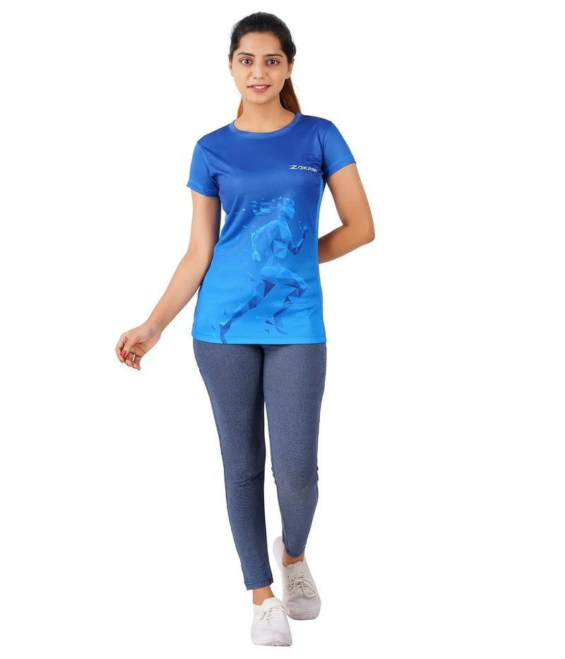 Load image into Gallery viewer, ZAKPRO Women Sports Tees (Bluish Run)
