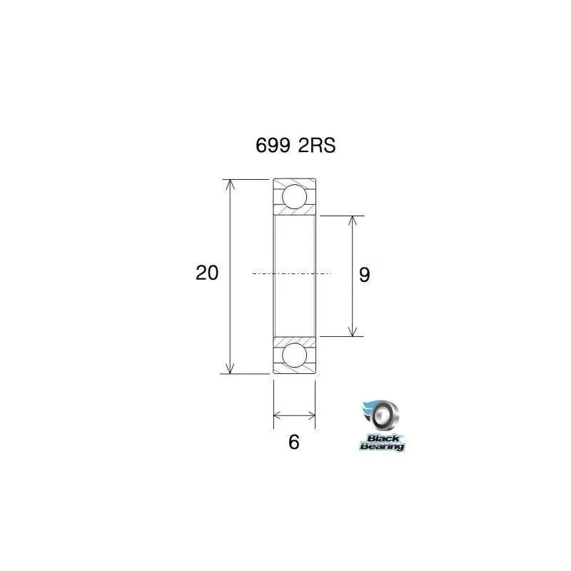 Load image into Gallery viewer, BLACKBEARING 2RS B5 BEARING | 699 (9 X 20 X 6 MM) - MADOVERBIKING
