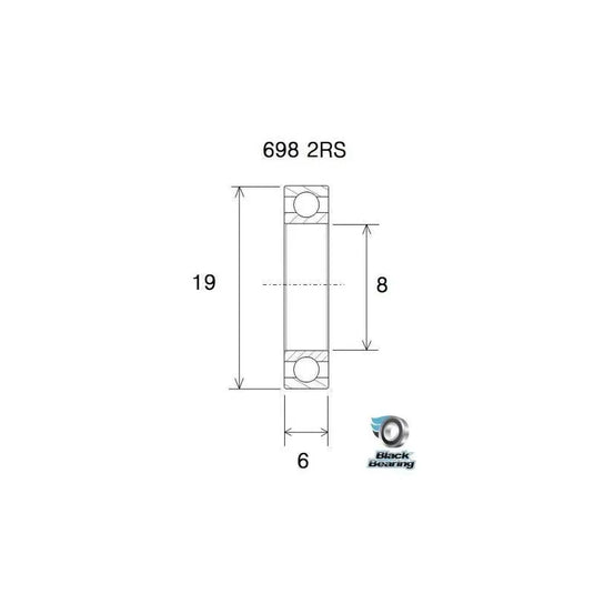 BLACKBEARING 2RS B5 BEARING | 699 (9 X 20 X 6 MM) - MADOVERBIKING
