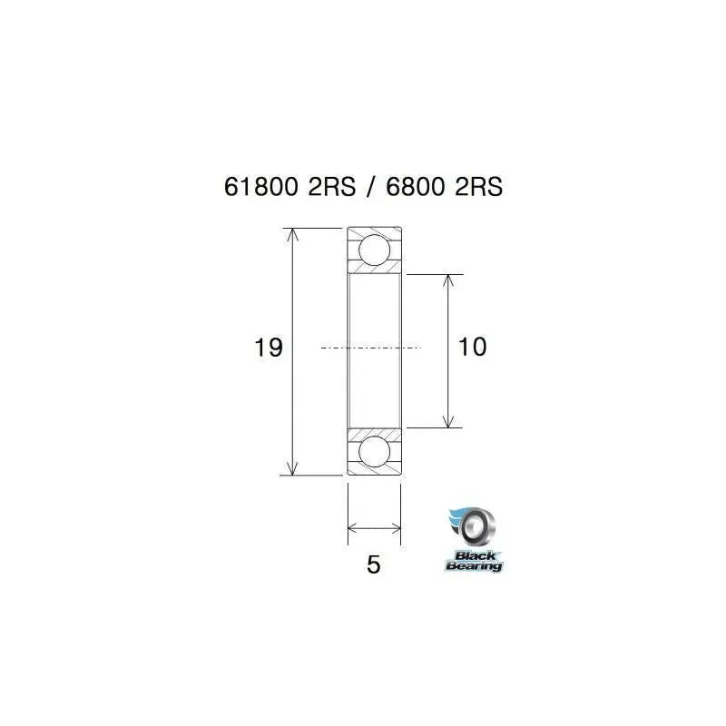 Load image into Gallery viewer, BLACKBEARING 2RS BEARING MAX | 61800/ 680 (10 X 19 X 5 MM) - MADOVERBIKING

