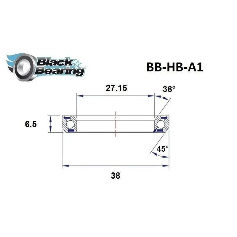 Load image into Gallery viewer, Blackbearing A1 27.15x38x6.5mm 36/45° Headset Bearing Blackbearing MADOVERBIKING
