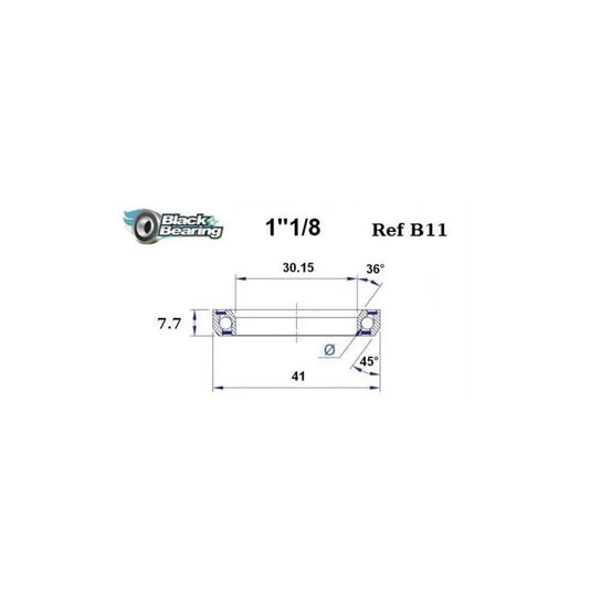 BLACKBEARING B11 HEADSET BEARING (30.15 X 41 X 7.7 MM 36°/45) - MADOVERBIKING