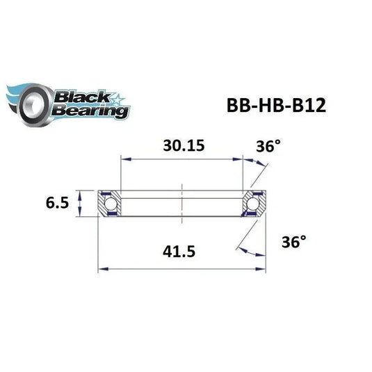 BLACKBEARING B12 HEADSET BEARING (30.15X41.5X6.5MM 36°/36) - MADOVERBIKING