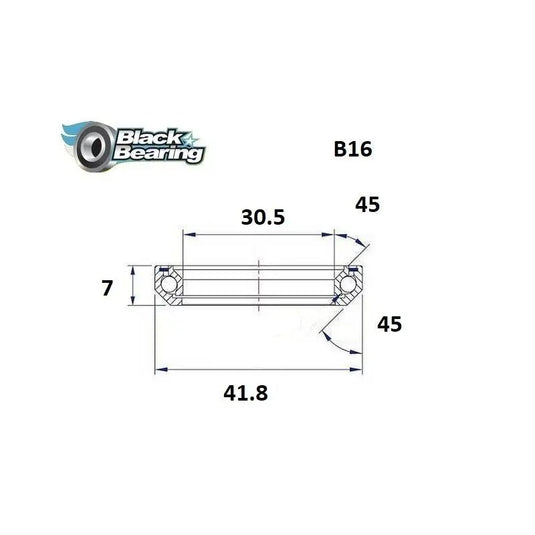 BLACKBEARING B16 HEADSET BEARING (30.5 X 41.8 X 7MM 45/45°) - MADOVERBIKING