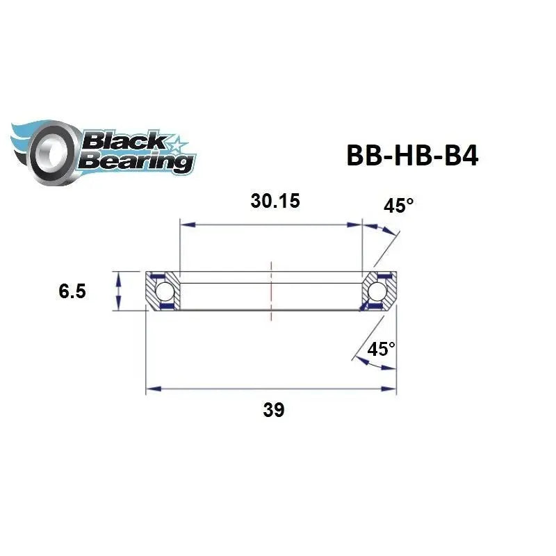 Load image into Gallery viewer, Blackbearing B4 30.15x39x6.5mm 45/45° Headset Bearing Blackbearing MADOVERBIKING
