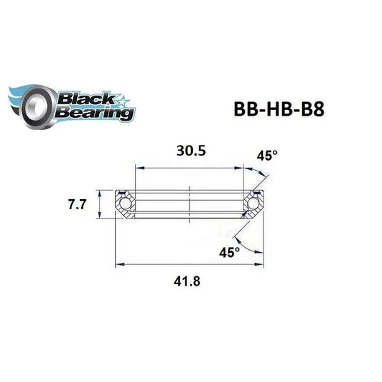 BLACKBEARING B8 HEADSET BEARING | 30.5X41.8X7.7MM 45/45° - MADOVERBIKING