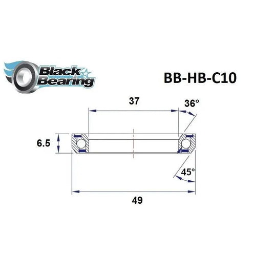 BLACKBEARING C100 HEADSET BEARING (37 X 48.9 X 6.5 MM 36/45°) - MADOVERBIKING