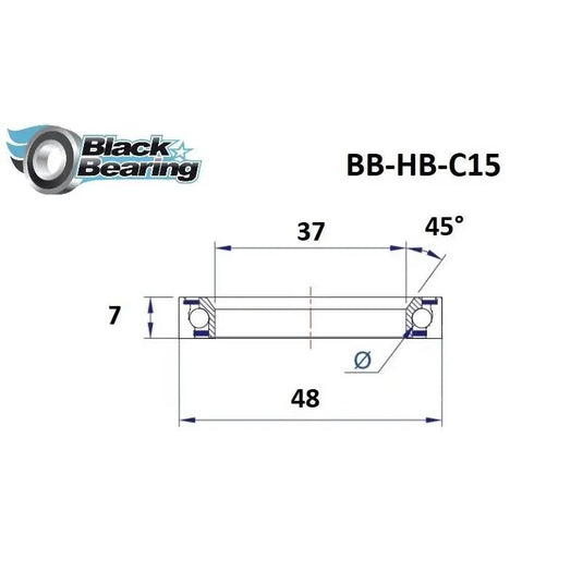 BLACKBEARING C15 HEADSET BEARING (37 X 48 X 7 MM 45/90°) - MADOVERBIKING