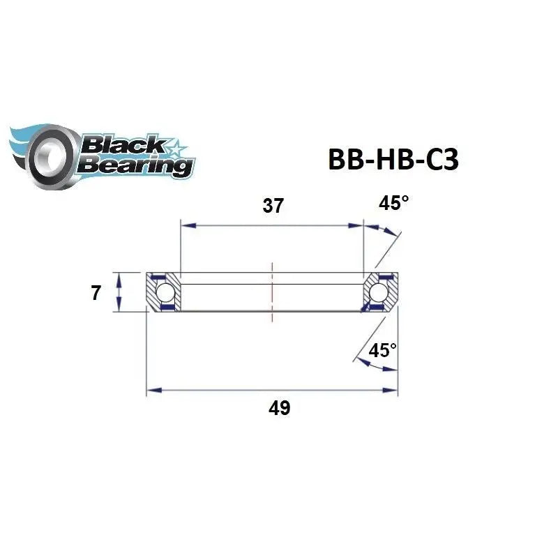 Load image into Gallery viewer, BLACKBEARING C3 HEADSET BEARING (37X49X7MM 45/45°) - MADOVERBIKING
