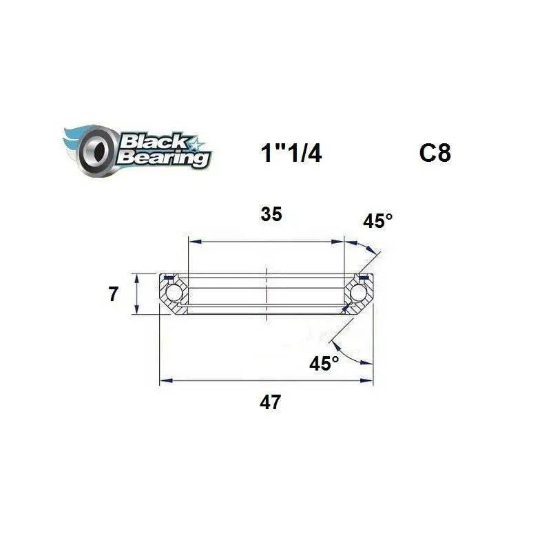 Load image into Gallery viewer, BLACKBEARING C8 HEADSET BEARING (35 X 47 X 7 MM 45/45°) - MADOVERBIKING
