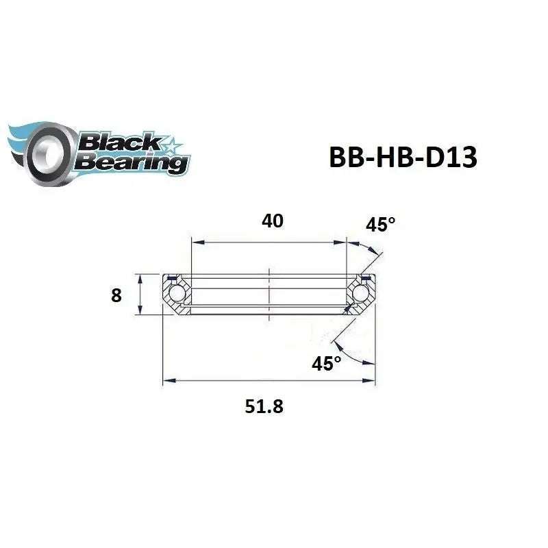 Load image into Gallery viewer, BLACKBEARING D13 HEADSET BEARING (40 X 51.8 X 8 MM 45/45°) - MADOVERBIKING
