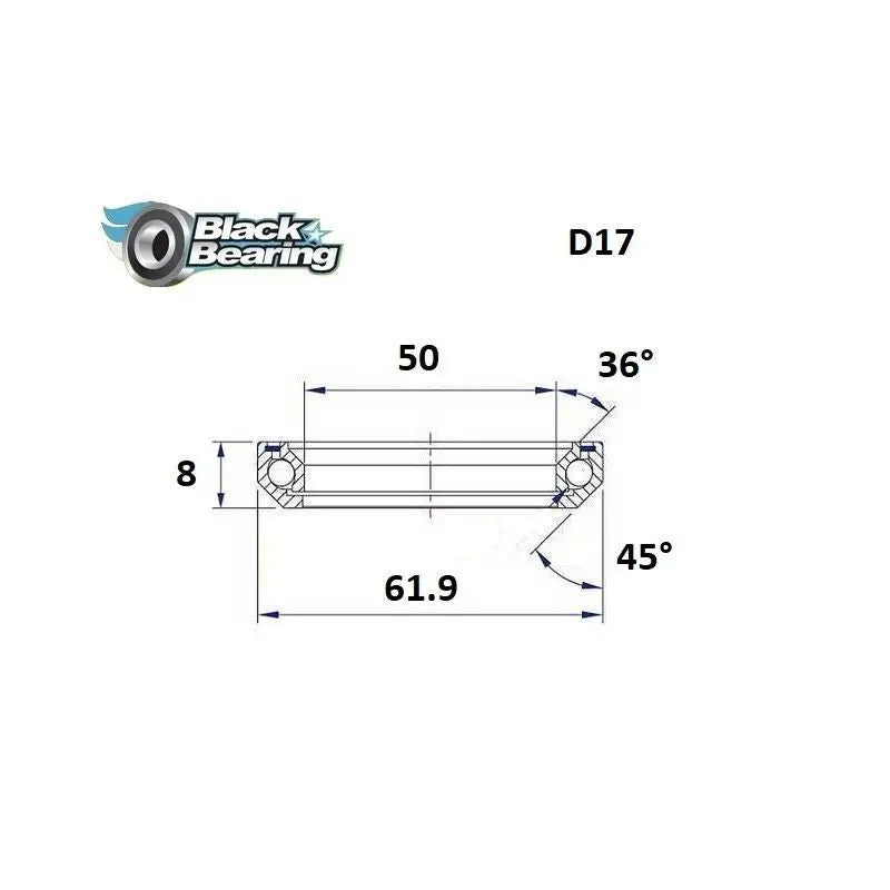 Load image into Gallery viewer, BLACKBEARING D17 HEADSET BEARING (50 X 61.9 X 8MM 36/45°) - MADOVERBIKING
