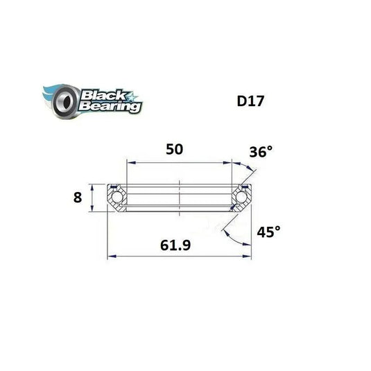 BLACKBEARING D17 HEADSET BEARING (50 X 61.9 X 8MM 36/45°) - MADOVERBIKING