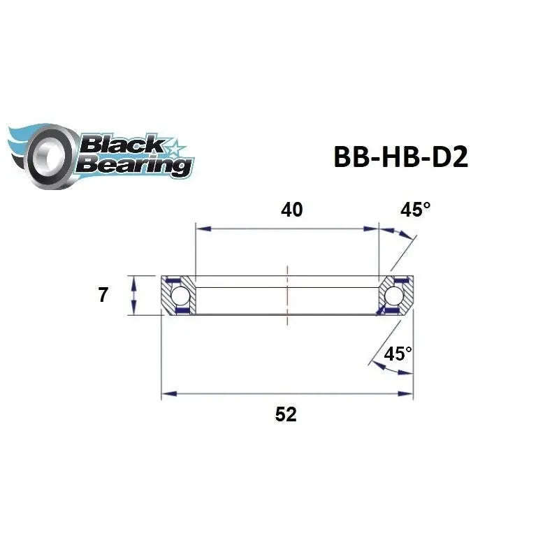 Load image into Gallery viewer, BLACKBEARING D2 Headset Bearing (40 x 52 x 7 mm 45/45°) - MADOVERBIKING
