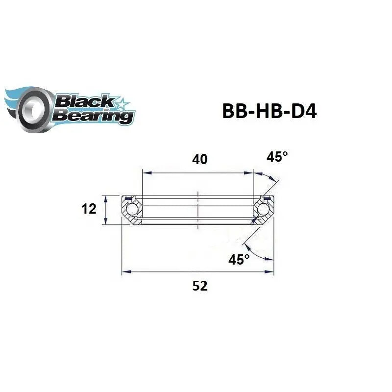 Load image into Gallery viewer, BLACKBEARING D4 HEADSET BEARING (40 X 52 X 12 MM 45/45°) - MADOVERBIKING
