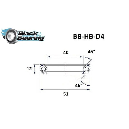 BLACKBEARING D4 HEADSET BEARING (40 X 52 X 12 MM 45/45°) - MADOVERBIKING