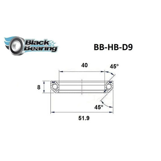 Blackbearing D9 40x51.9x8mm 45/45° Headset Bearing - MADOVERBIKING