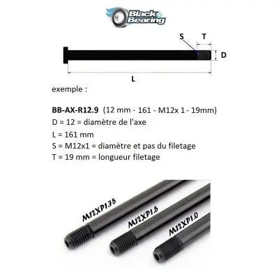 Load image into Gallery viewer, BLACKBEARING | THRU-AXLE | F15.3 (ROCKSHOX BOOST-15MM-158-M15X1.5-12MM) BLACKBEARING MADOVERBIKING
