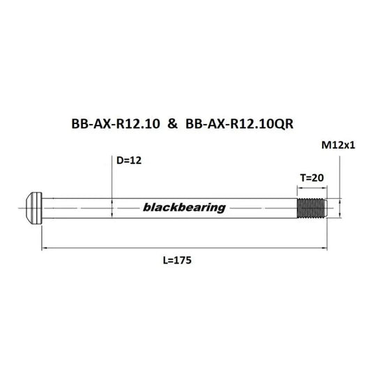 BlackBearing - Thru-Axle - R12.10 (12mm-175-m12x1-20mm) BLAVKBEARING MADOVERBIKING