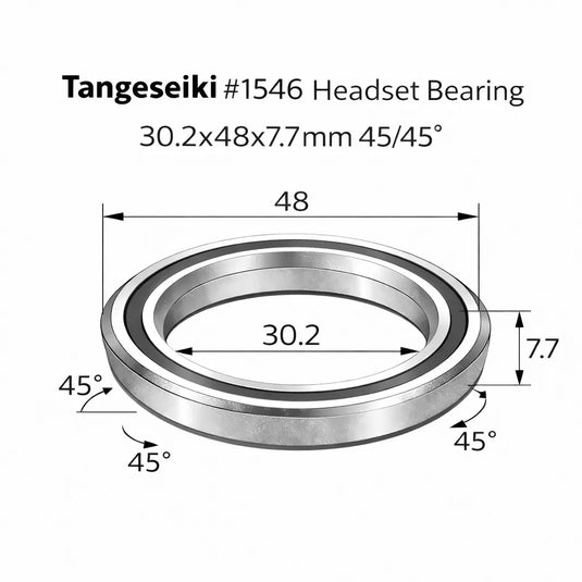 TANGESEIKI HEADSET BEARING | 1546 (30.2X48X7.7 MM 45/45°) - MADOVERBIKING