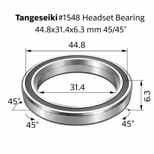 TANGESEIKI HEADSET BEARING | 1738 (36.8 X 45.8 X 6.5 45/45°) - MADOVERBIKING